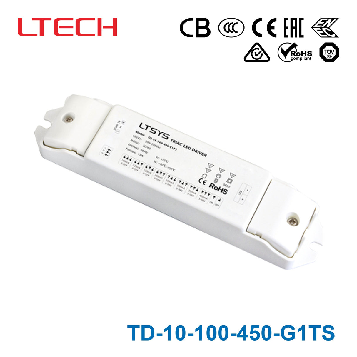 Ltech TD-10-100-450-G1TS 10W 9-42VDC CC Triac LED Driver 0.1-0.45A