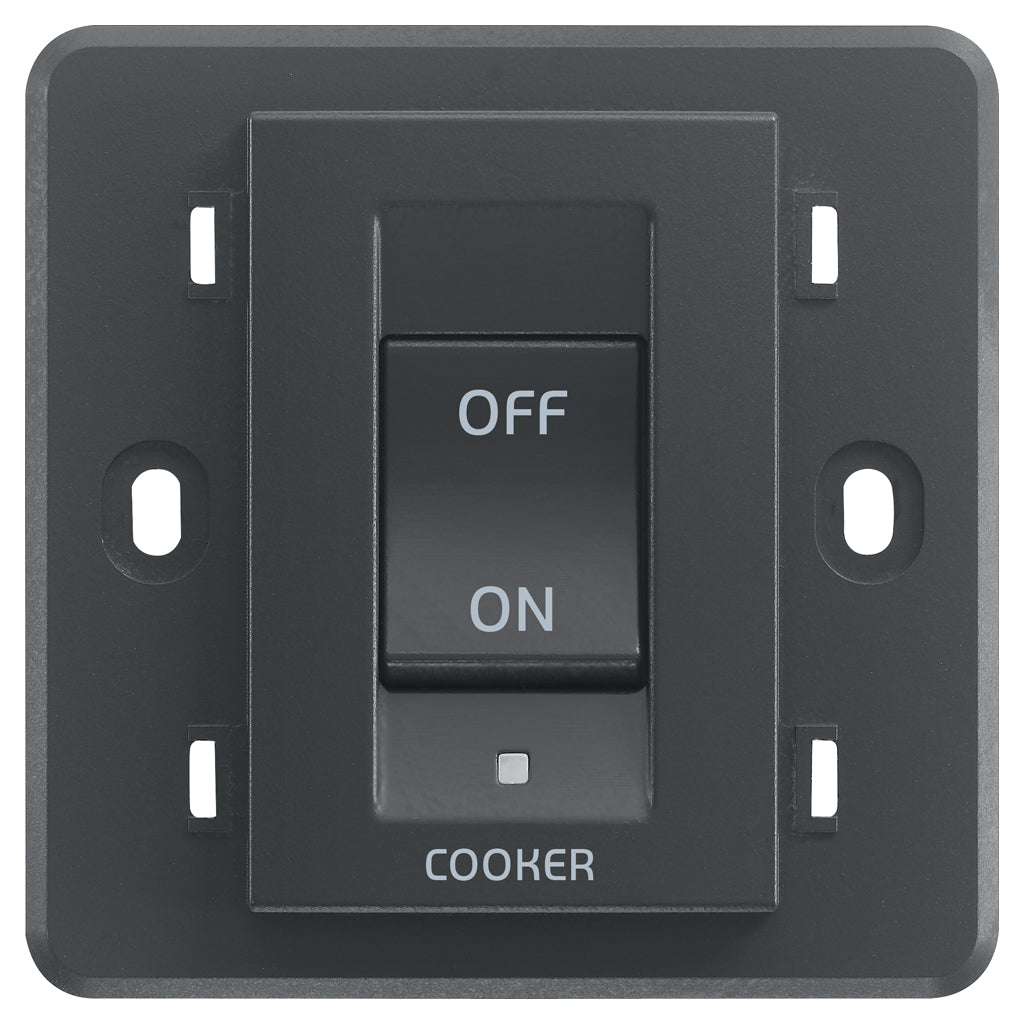 Eikon 2P 45A 1-Way Cooker Switch 3M Grey