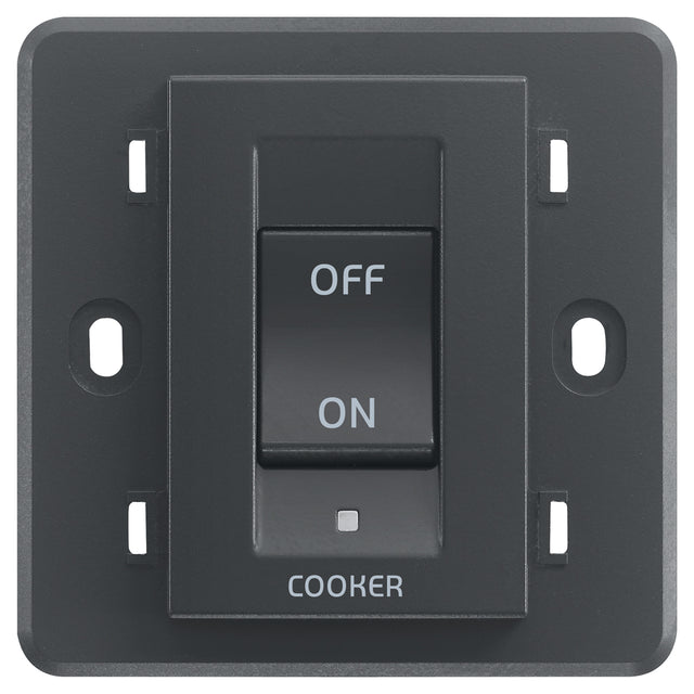 Eikon 2P 45A 1-Way Cooker Switch 3M Grey