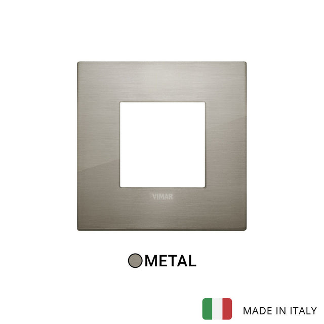 Vimar Arke Classic Plate 2M Metal Stainless Steel - Square