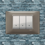 Vimar Plana Plastic 3 Gang Switch - Reflex Ash - 16A - PHOTO 3