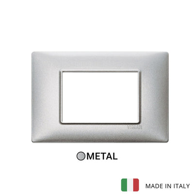 Vimar Plana Plate 3M Metal Metallized Silver