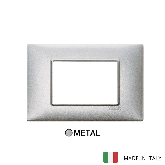 Vimar Plana Plate 3M Metal Metallized Silver