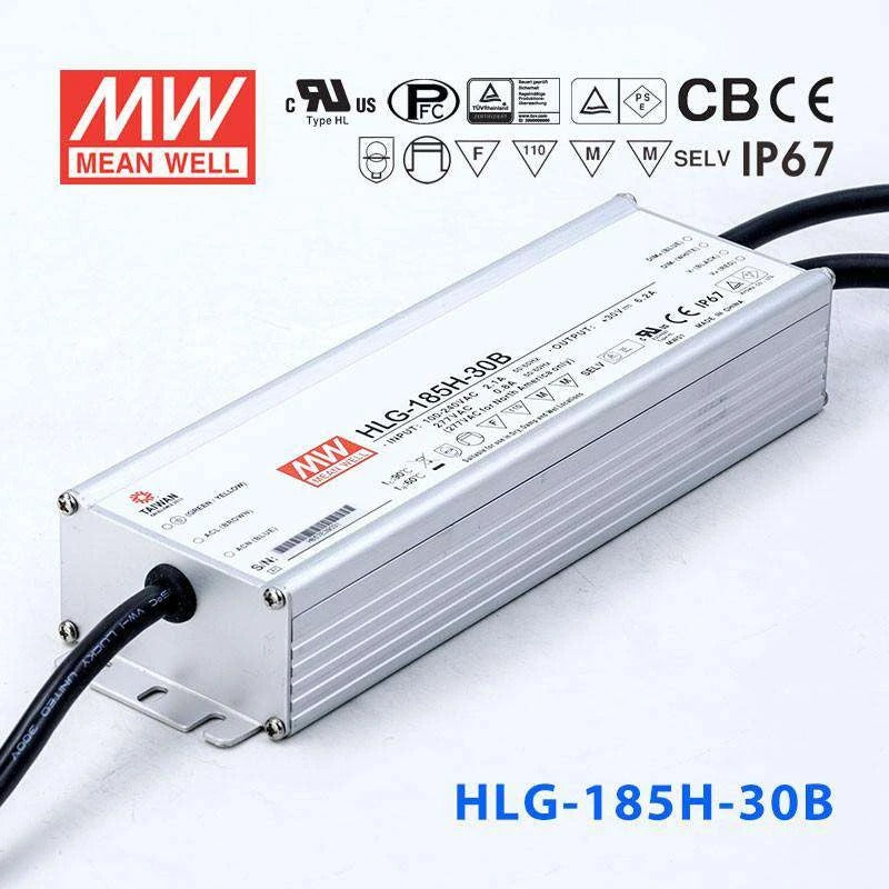 Mean Well HLG-185H-30B Power Supply 185W 30V- Dimmable 6.2A