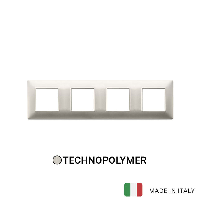 Vimar Plana Plate 8M(2+2+2+2) 71mm Technopolymer Matt Nickel