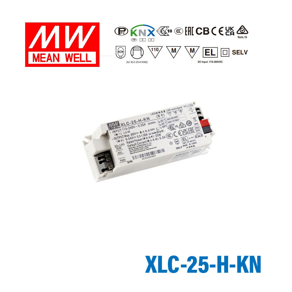 Mean Well XLC-25-H-KN LED Driver 25W 9~54V Constant Power, Current Setting by Dip Switch, For KNX System
