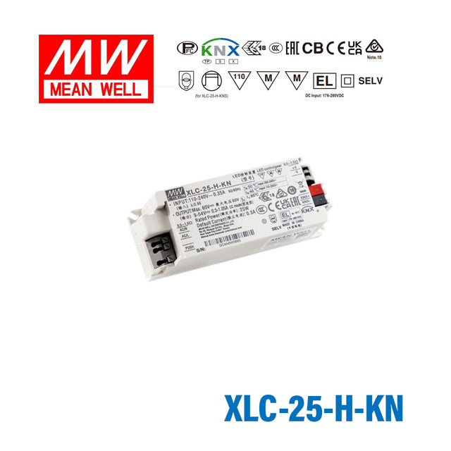 Mean Well XLC-25-H-KN LED Driver 25W 9~54V Constant Power, Current Setting by Dip Switch, For KNX System