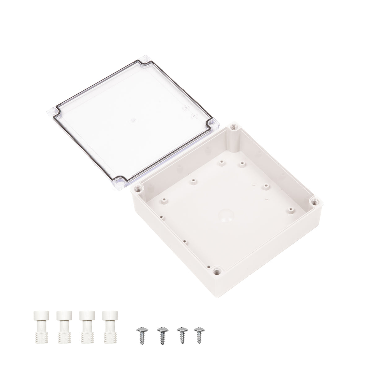 Boxco M-Series 180x180x60mm Plastic Enclosure, IP67, IK08, ABS, Transparent Cover, Screw Type - PHOTO 2