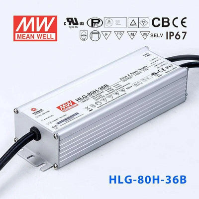 Mean Well HLG-80H-36B Power Supply 80W 36V - Dimmable 2.3A
