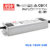 Mean Well HLG-185H-54AB Power Supply 185W 54V - Adjustable and Dimmable 3.45A