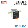 Mean Well XDR-960-24LA High-End Ultra Slim Industrial Din Rail Power Supply 960W 24V with Lever Actuated Connector 40A