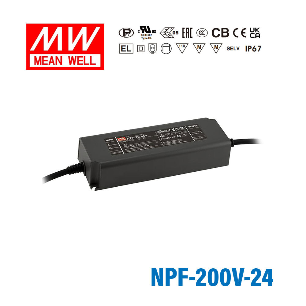 Mean Well NPF-200V-24 Power Supply 200W 24V 3 in 1 Dimmable 8.3A