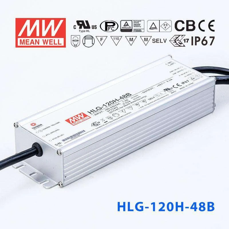 Mean Well HLG-120H-48B Power Supply 120W 48V- Dimmable 2.5A