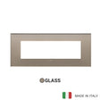 Vimar Eikon Exe Plate 7M Mirror Glass Opal Brown
