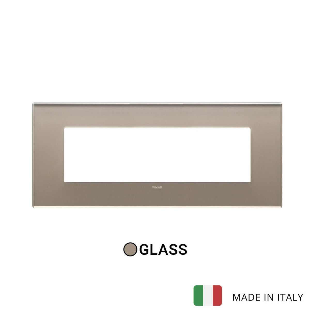 Vimar Eikon Exe Plate 7M Mirror Glass Opal Brown