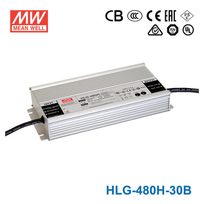 Mean Well HLG-480H-30B Power Supply 480W 30V- Dimmable 16A