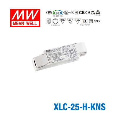 Mean Well XLC-25-H-KNS LED Driver 25W 9~54V Constant Power, Current Setting by Dip Switch, For KNX System, With Strain-Relief