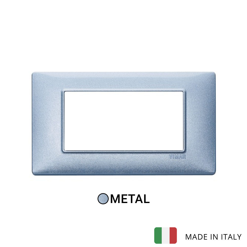 Vimar Plana Plate 4M Metal Metallized Blue