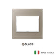 Vimar Eikon Evo Plate 3M Crystal Opal Brown - British Standard