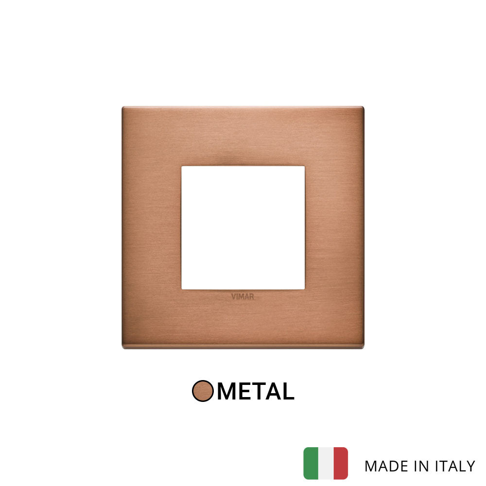 Vimar Eikon Plate 2M Metal Brushed Copper - Square