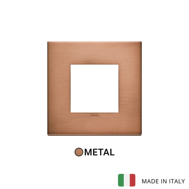 Vimar Eikon Plate 2M Metal Brushed Copper - Square