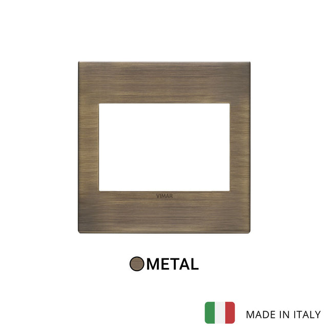 Vimar Eikon Exe Plate 3M Metal Antique Brushed Bronze