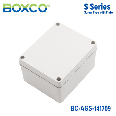Boxco S-Series 140x170x95mm Plastic Enclosure, IP67, IK08, ABS, Grey Cover, Screw Type