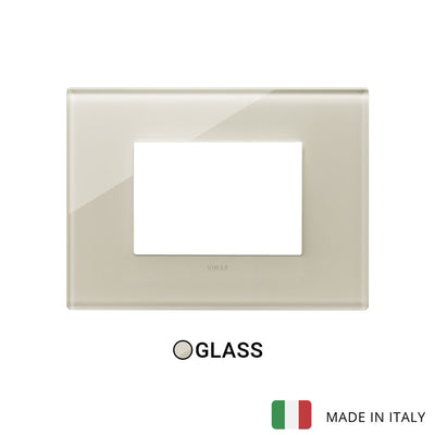 Vimar Eikon Exe Plate 3M Glass Canvas White