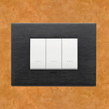 Vimar Eikon Metal 3 Gang Switch - Brushed Black - 16A - PHOTO 1
