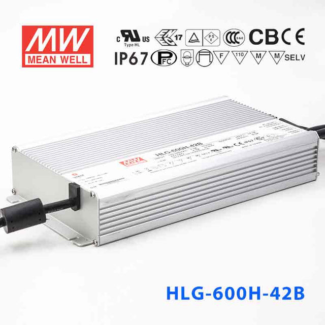 Mean Well HLG-600H-42AB Power Supply 600W 42V - Adjustable and Dimmable 14.3A