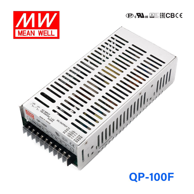 Mean Well QP-100F AC-DC Quad output enclosed power supply 100W