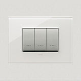 Vimar Eikon Glass 3 Gang Switch - Milky White - 16A - PHOTO 3