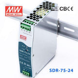 Mean Well SDR-75-24 Single Output Industrial Power Supply 75W 24V - DIN Rail