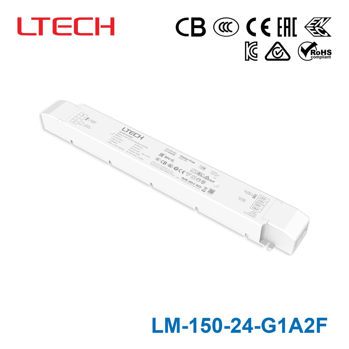 Ltech LM-150-24-G1A2F 150W 24VDC CV 0-10V LED Driver 6.25A