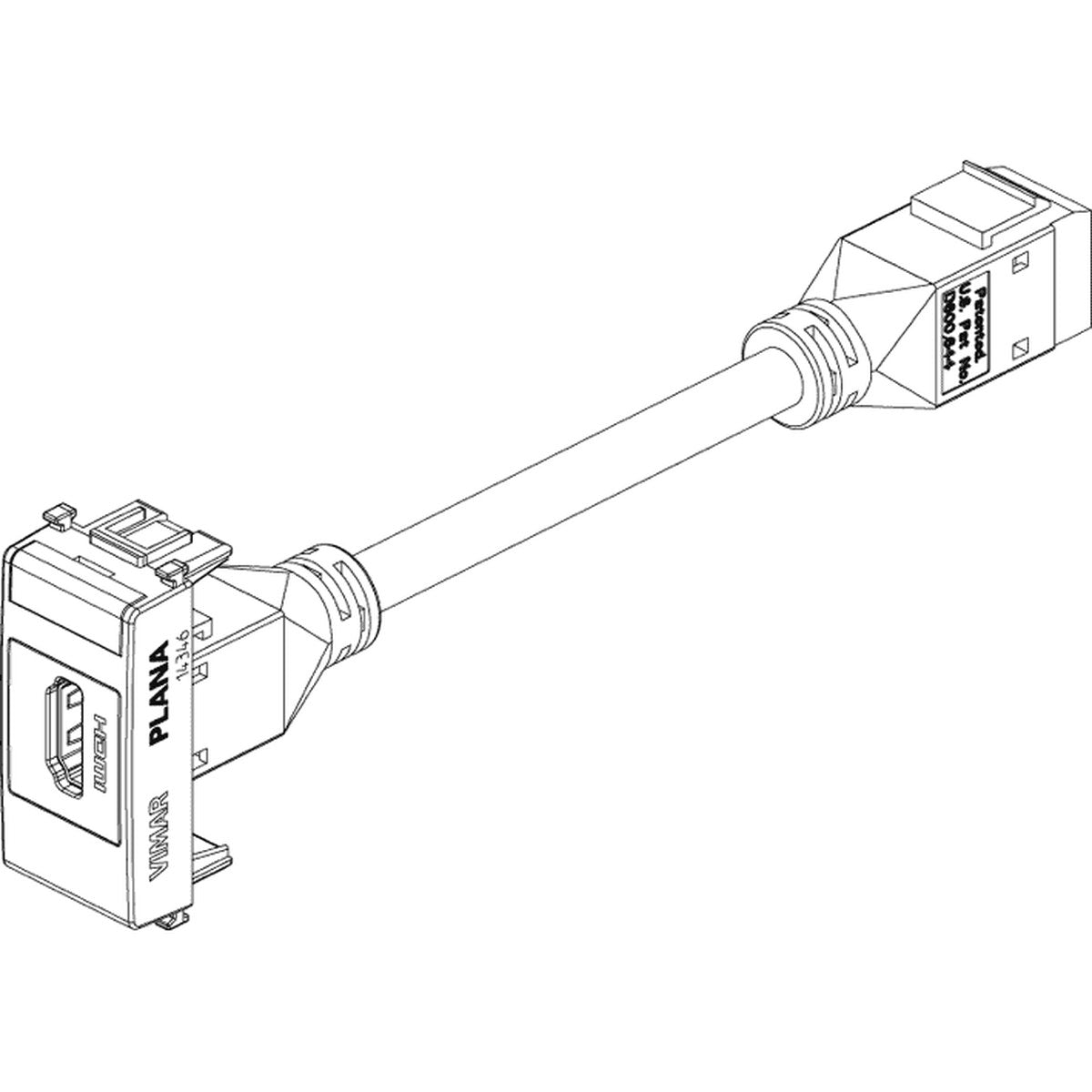 Plana HDMI Socket Connector White - PHOTO 1