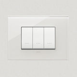 Vimar Eikon Glass 3 Gang Switch - Milky White - 16A - PHOTO 1