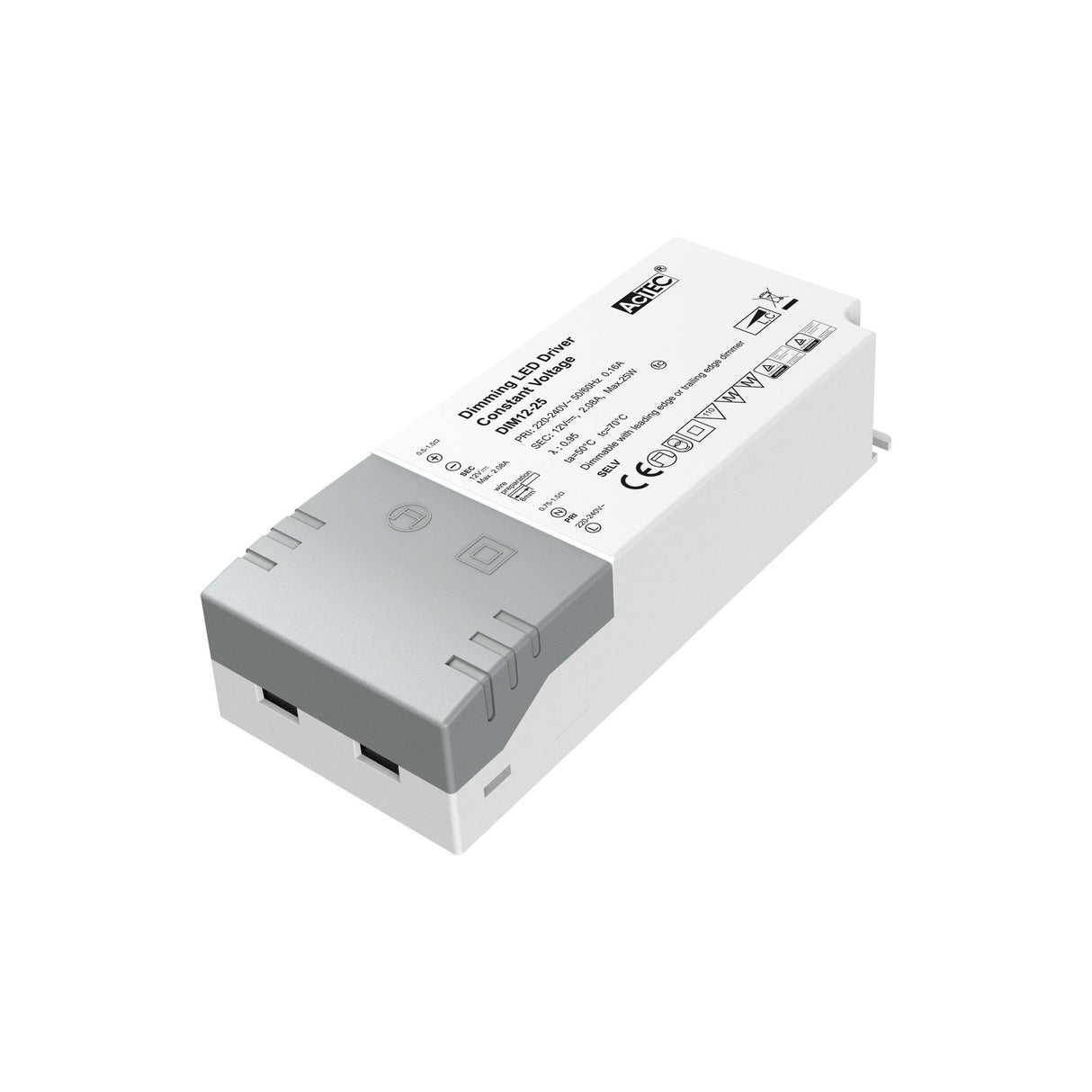 AcTEC DIM12-25 Triac Dimmable Driver 25W 12V 2.08A with Push Wire Terminal