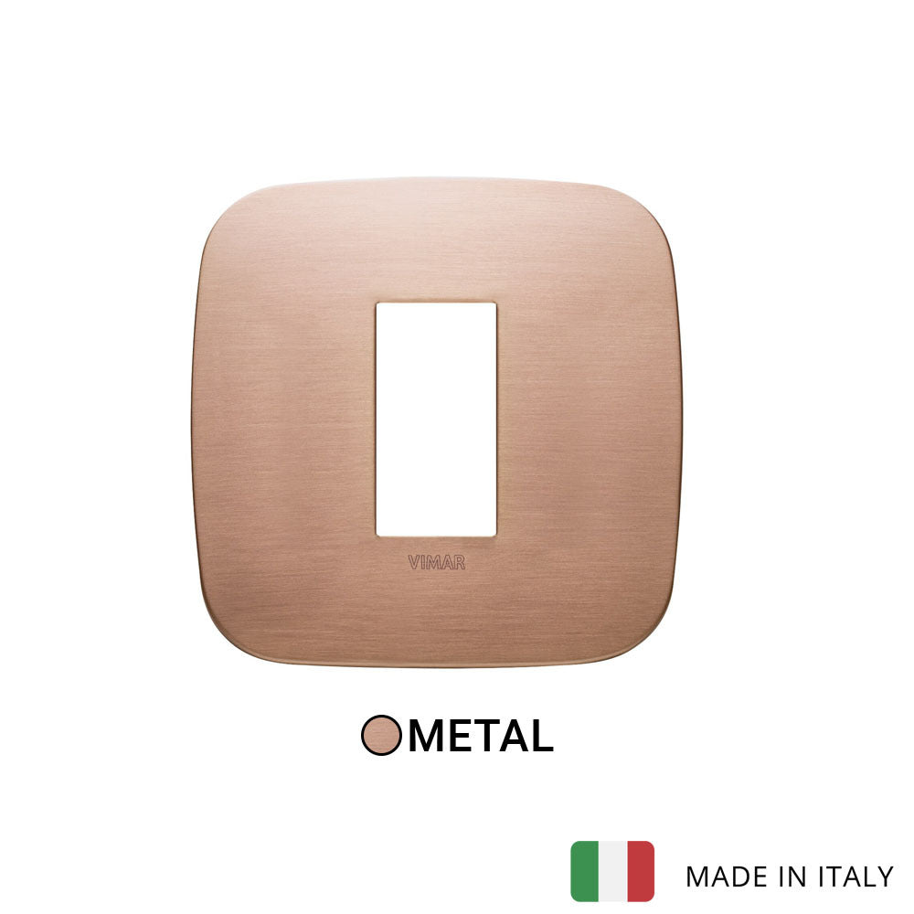 Vimar Arke Round Plate 1M Metal Brushed Copper