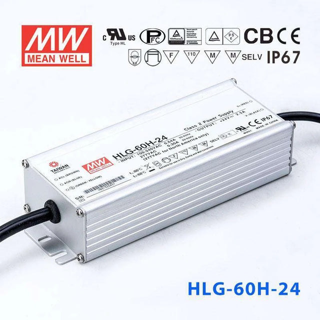 Mean Well HLG-60H-24 Power Supply 60W 24V 2.5A