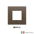 Vimar Eikon Plate 2M Metal Brushed Dark Bronze - Square
