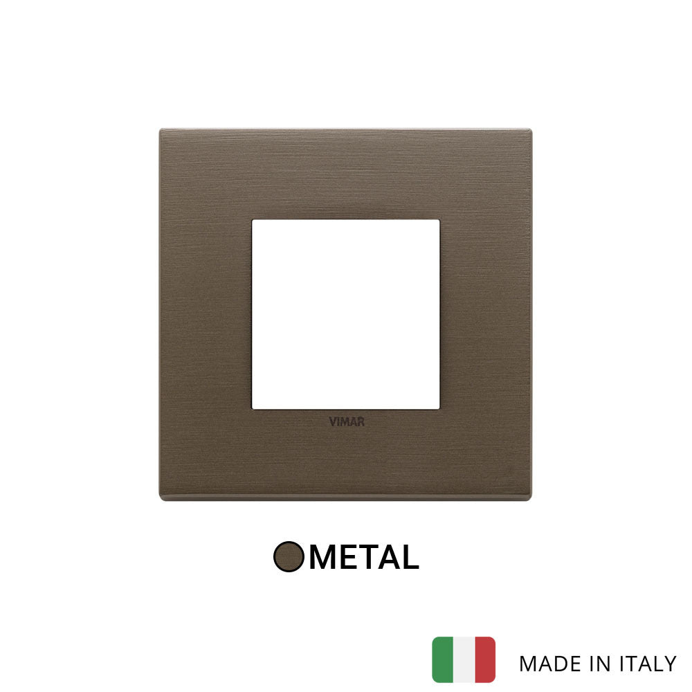 Vimar Eikon Plate 2M Metal Brushed Dark Bronze - Square