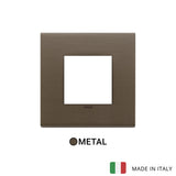 Vimar Eikon Plate 2M Metal Brushed Dark Bronze - Square