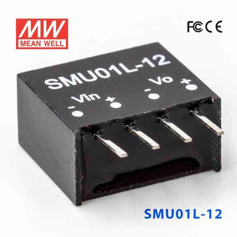 Mean Well SMU01L-12 DC-DC Converter - 1W - 4.5~5.5V in 12V out 84mA