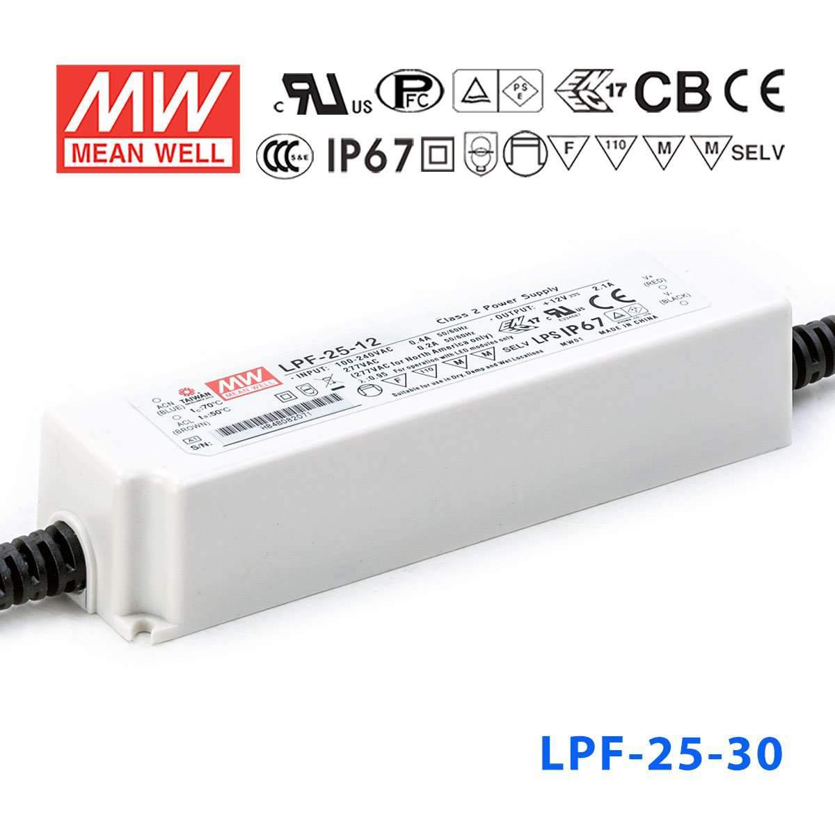Mean Well LPF-25-30 Power Supply 25W 30V 840mA