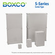 Boxco S-Series 280x340x130mm Plastic Enclosure, IP67, IK08, ABS, Grey Cover, Screw Type