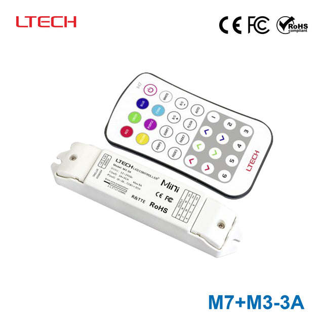 Ltech M7+M3-3A Mini Controller with RF Remote - RGB