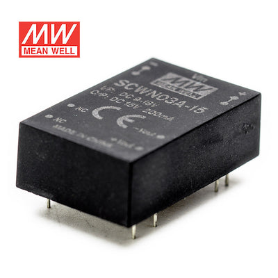 Mean Well SCWN03A-15 DC-DC Converter - 3W 9~18V DC in 15V out 200mA