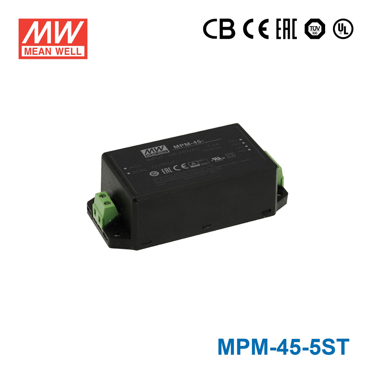 Mean Well MPM-45-5ST Power Supply 45W 5V
