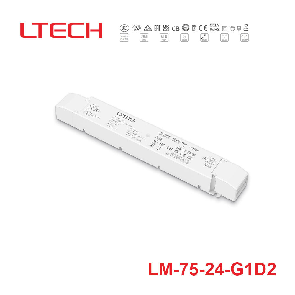 LTECH LM-75-24-G1D2 75W 24VDC CV DALI2 LED Driver