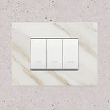 Vimar Eikon Marble 3 Gang Switch - White Calacatta - 16A - PHOTO 8